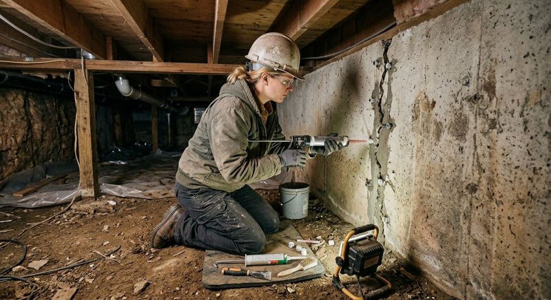 Cracked Foundation Repair in Bethany, CT