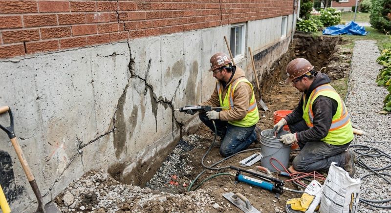 Cracked Foundation Repair in Sandy Hook, CT