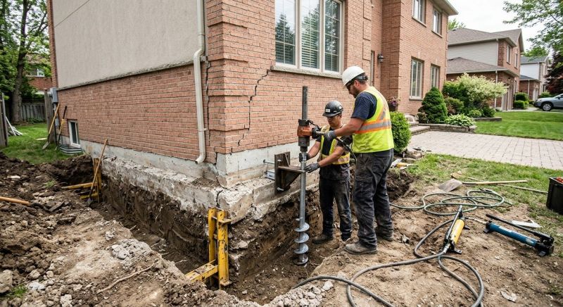 Sinking Foundation Repair in Meriden, CT