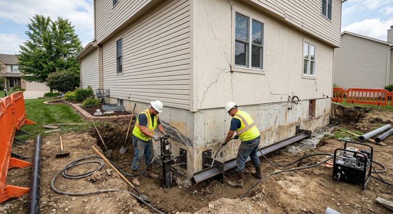 Sinking Foundation Repair in Middlebury, CT