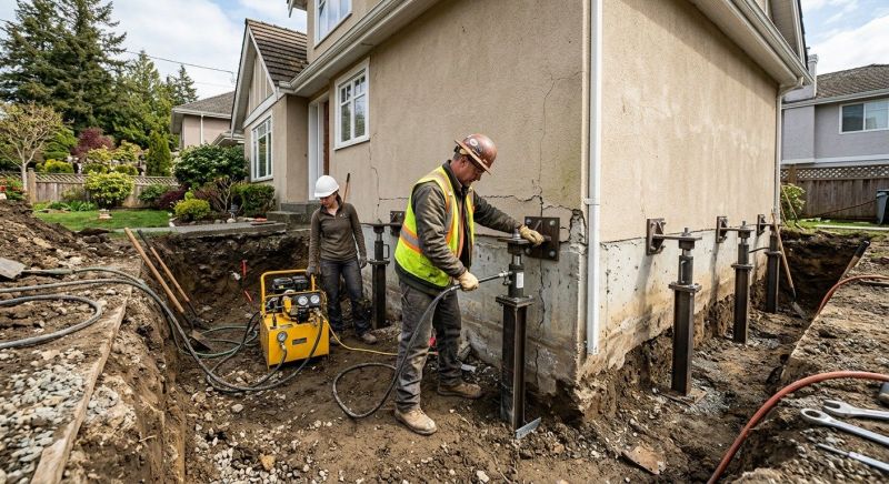 Sinking Foundation Repair in Sandy Hook, CT