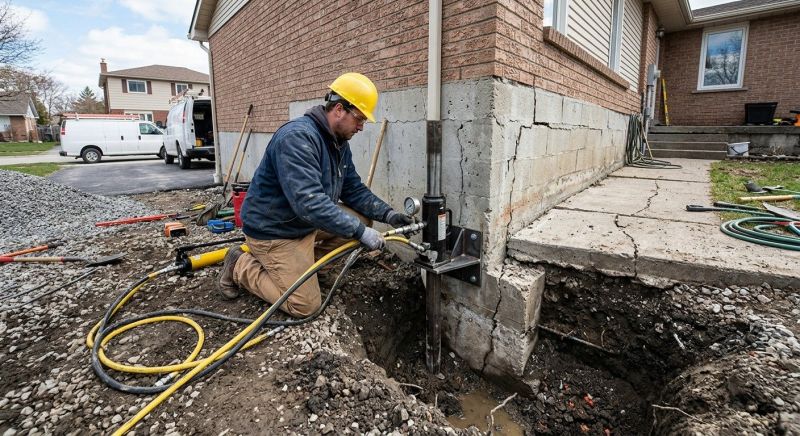 Sinking Foundation Repair in Waterbury, CT